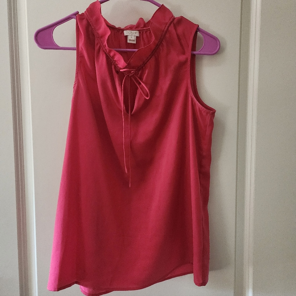 J. Crew Vibrant Pink Sleeveless Blouse